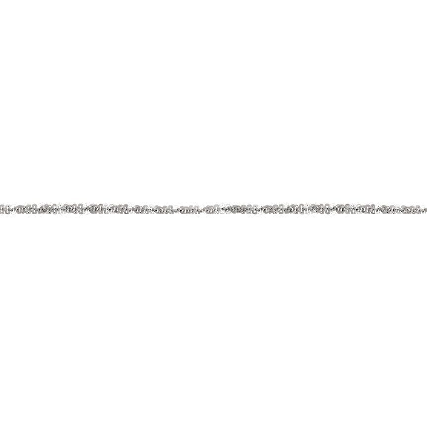 Silver 1.25mm Sparkle Chain -White | Lobster
