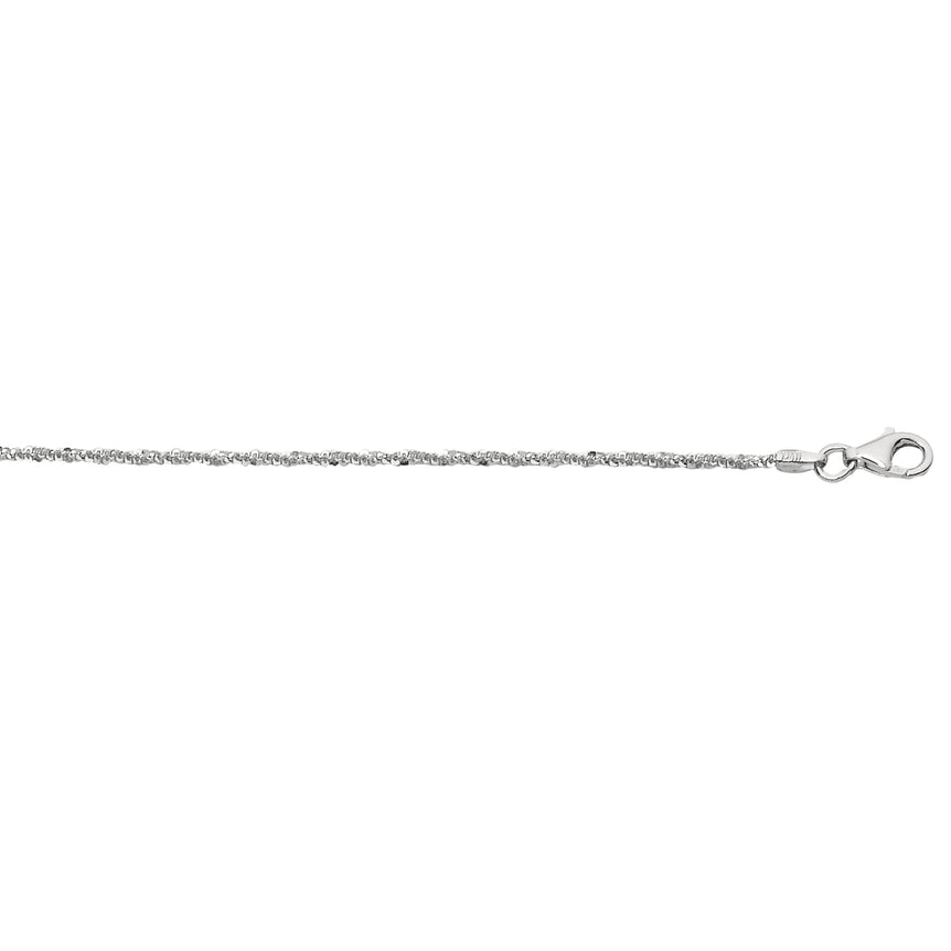 Silver 1.6mm Sparkle Chain-White | Lobster