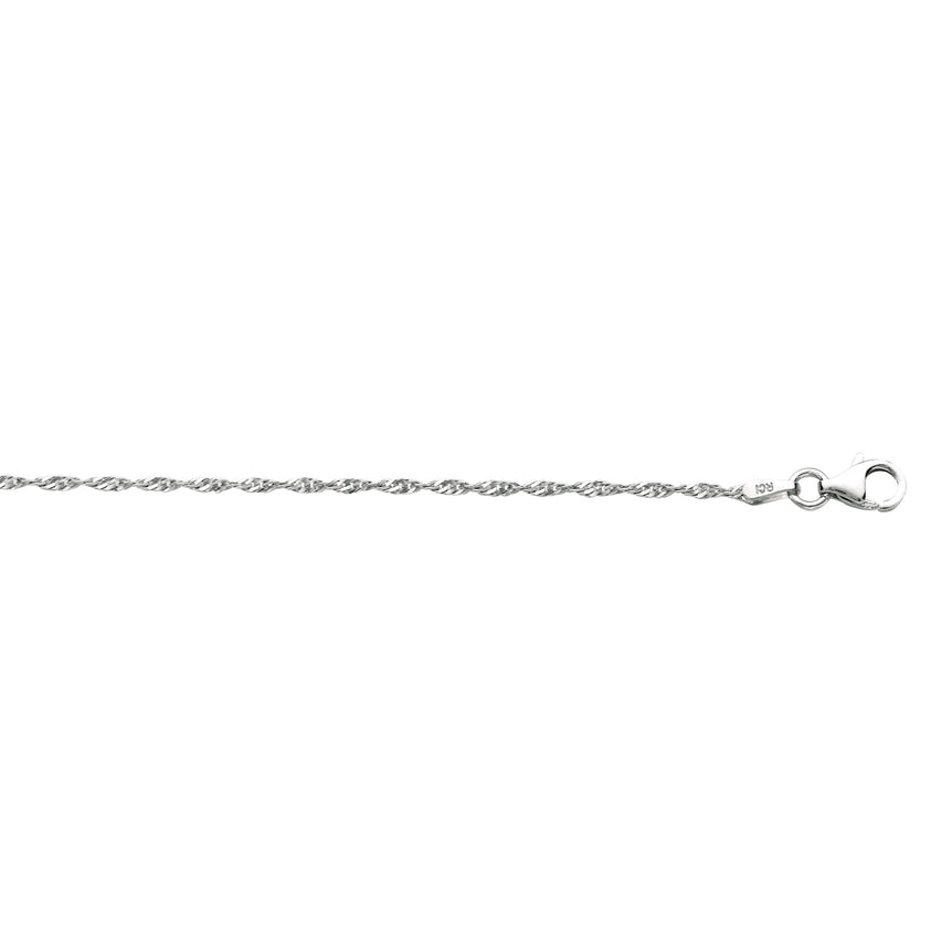 Silver 1.5mm Singapore Chain-White | Lobster