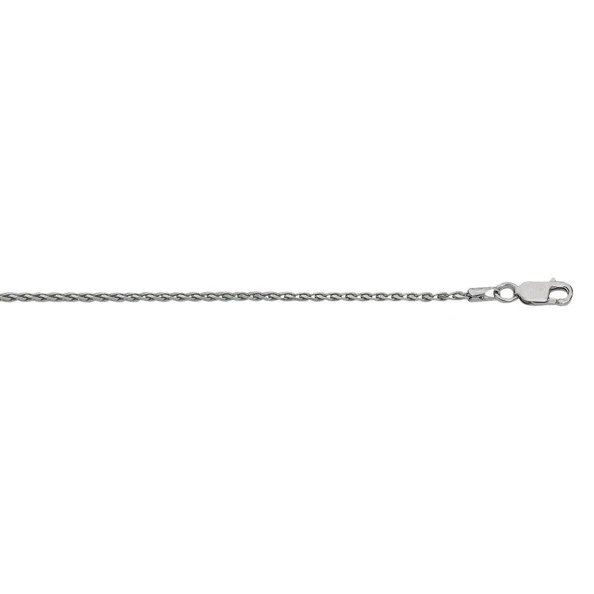 Silver 1.3mm Wheat Chain -White | Lobster