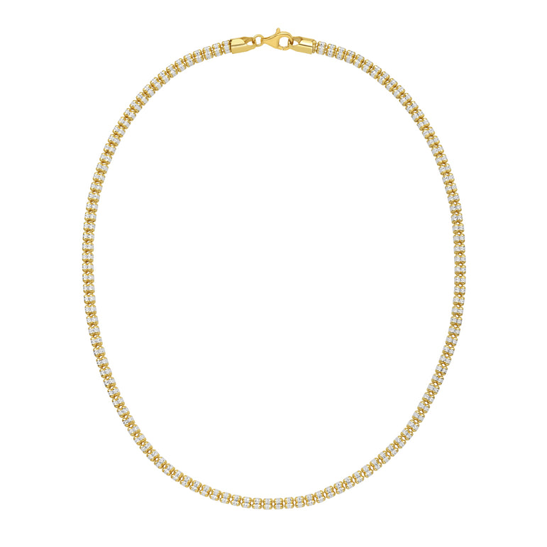 Gold Over Silver 4mm Ice Chain-Yellow | Lobster