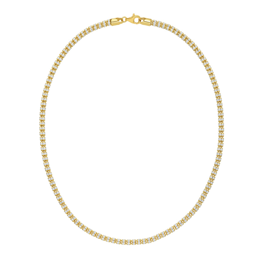 Gold Over Silver 4mm Ice Chain-Yellow | Lobster
