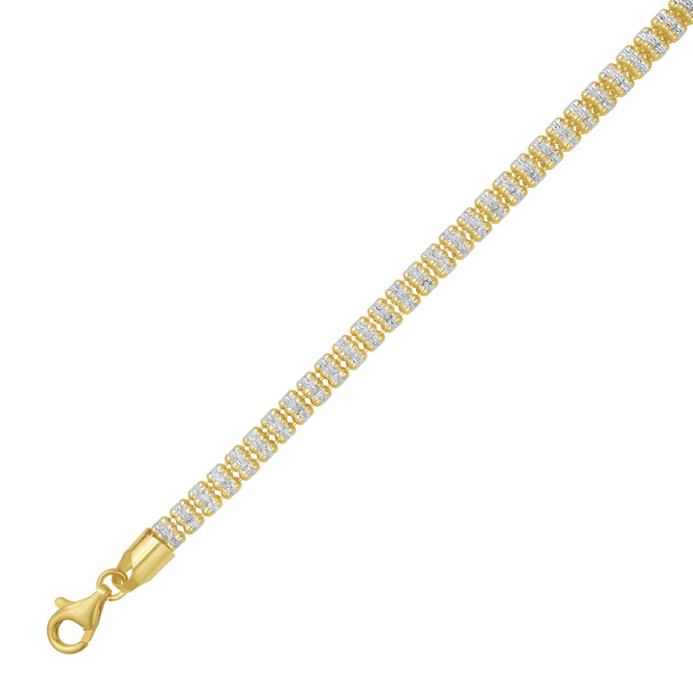 Gold Over Silver 5mm Ice Chain-Yellow | Lobster