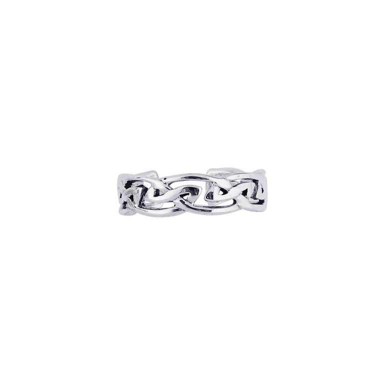 Silver Celtic Toe Ring-White
