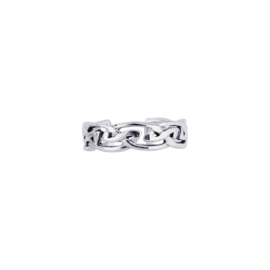 Silver Celtic Toe Ring-White
