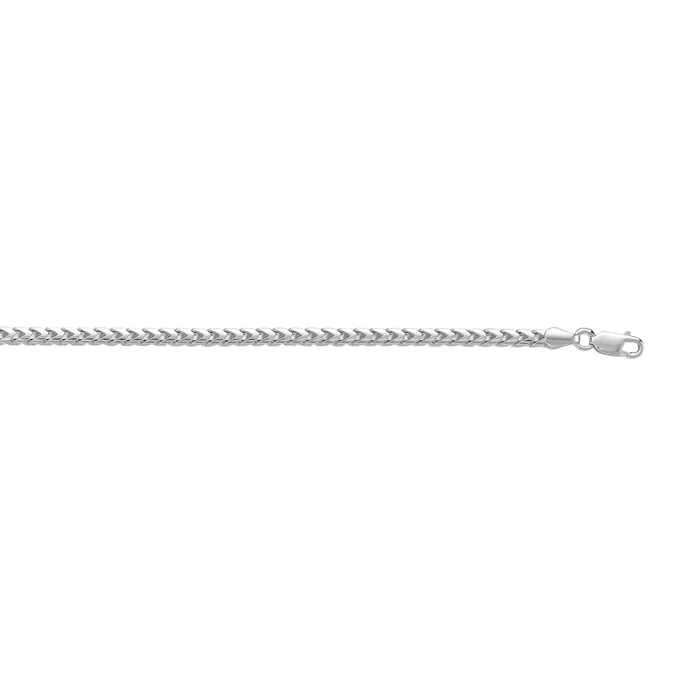 Silver 3.15mm Round Franco Chain -White | Lobster