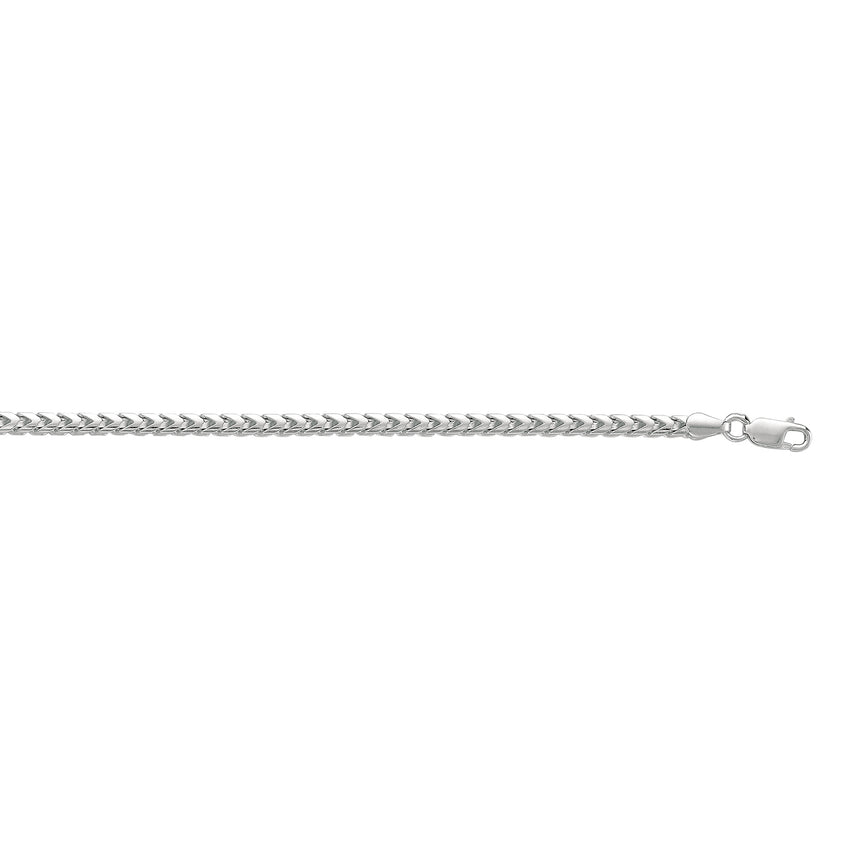 Silver 3.15mm Round Franco Chain -White | Lobster