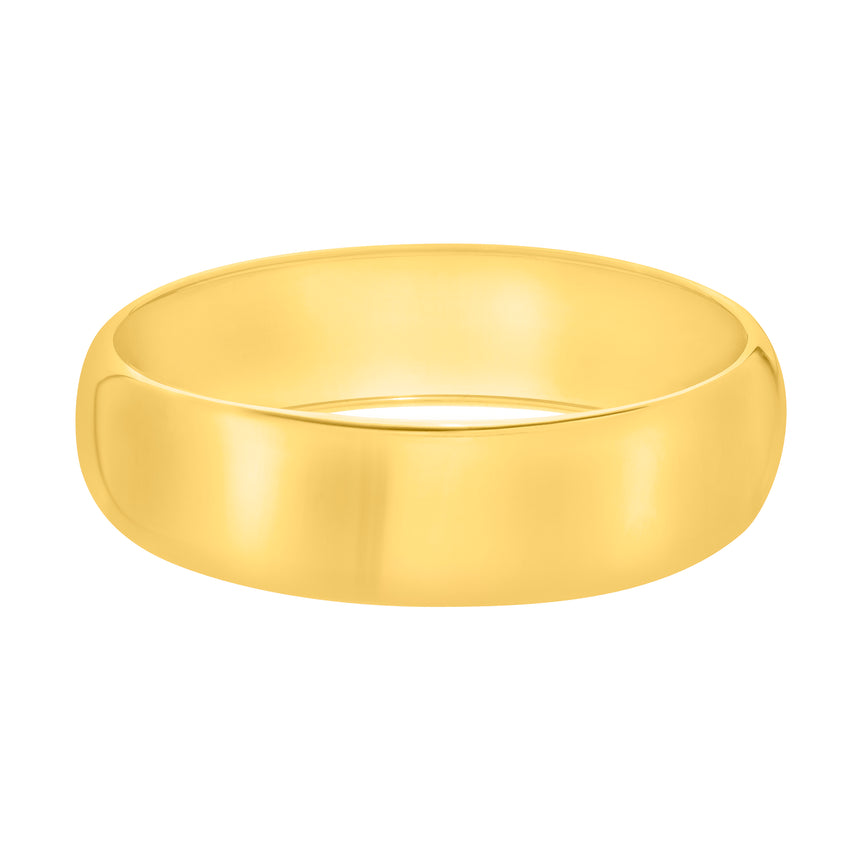 Silver Plated Bold Domed Classic Bangle-Yellow (Gold Plated)