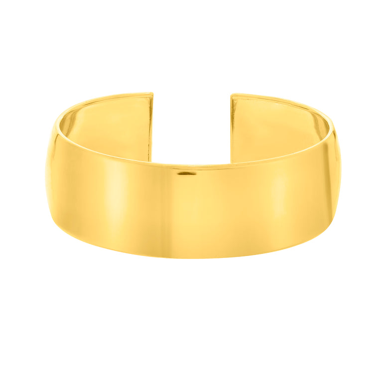 Silver Plated Thick Classic Cuff-Yellow (Gold Plated)