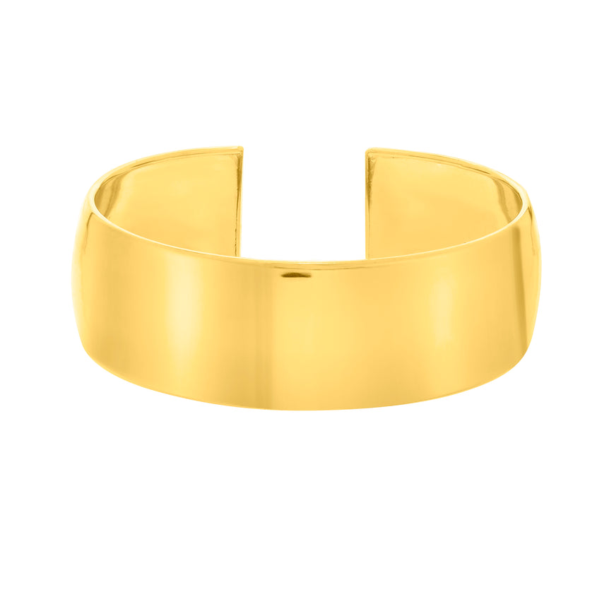 Silver Plated Thick Classic Cuff-Yellow (Gold Plated)