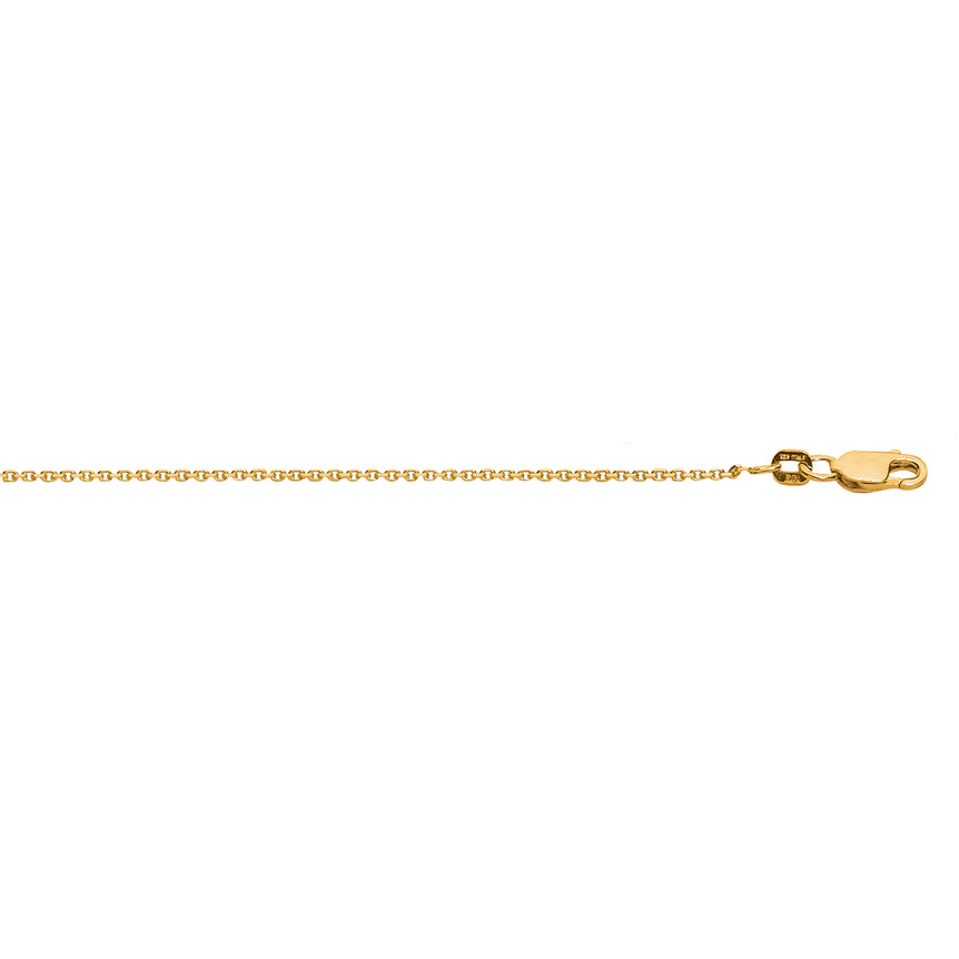 Silver 1.4mm Diamond Cut Cable Chain -Yellow | Lobster