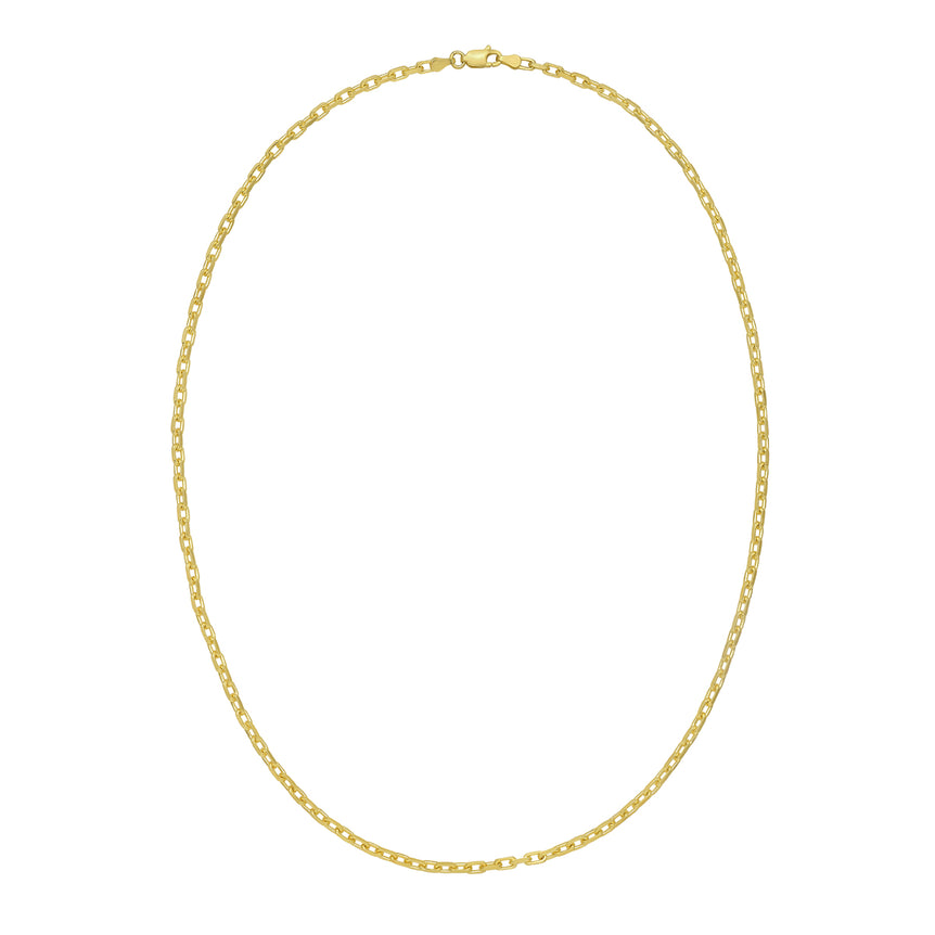 Gold Over Silver 2.8mm French Cable Chain-Yellow | Lobster