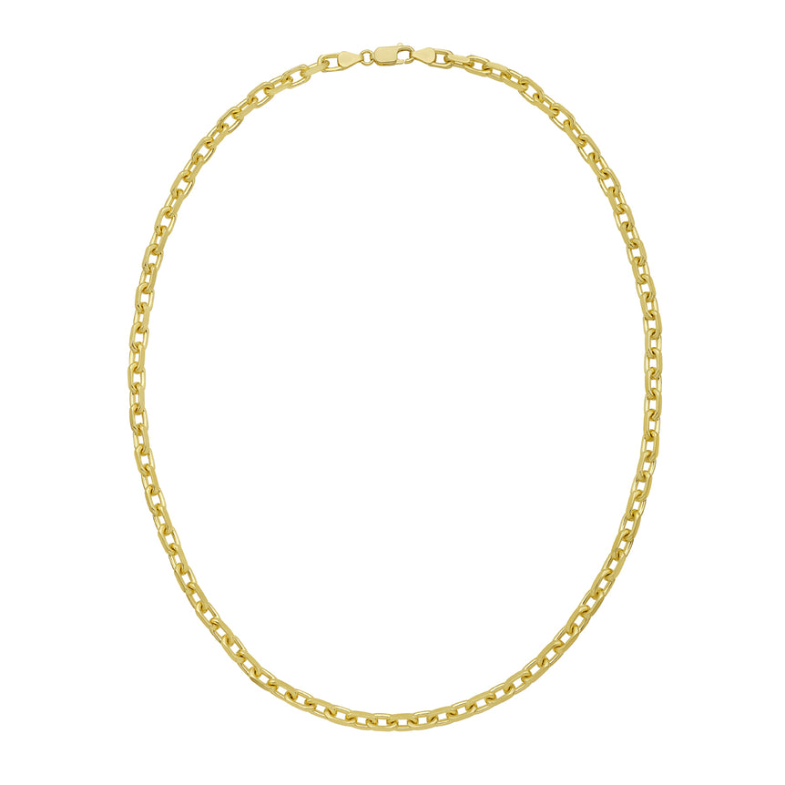 Gold Over Silver 5mm French Cable Chain-Yellow | Lobster