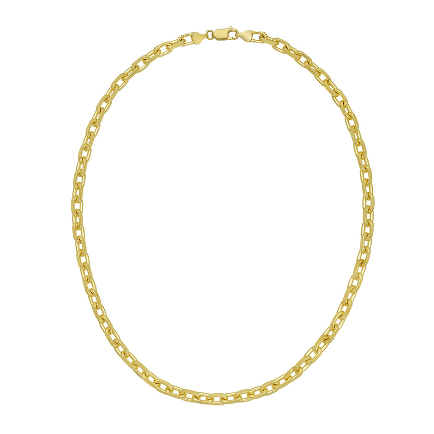 Gold Over Silver 5.6mm French Cable Chain-Yellow | Lobster