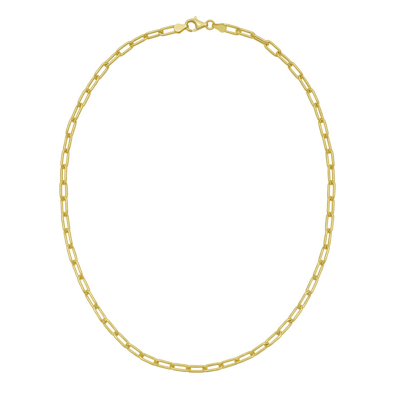 Gold Over Silver 4.1mm Paperclip Chain-Yellow | Lobster
