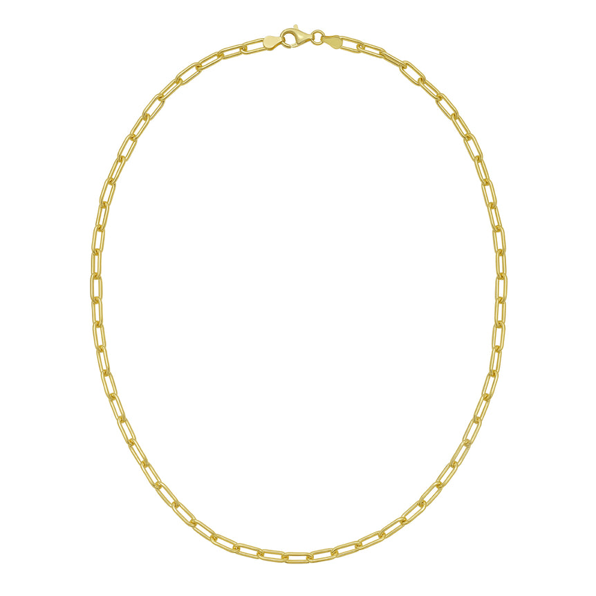 Gold Over Silver 4.1mm Paperclip Chain-Yellow | Lobster