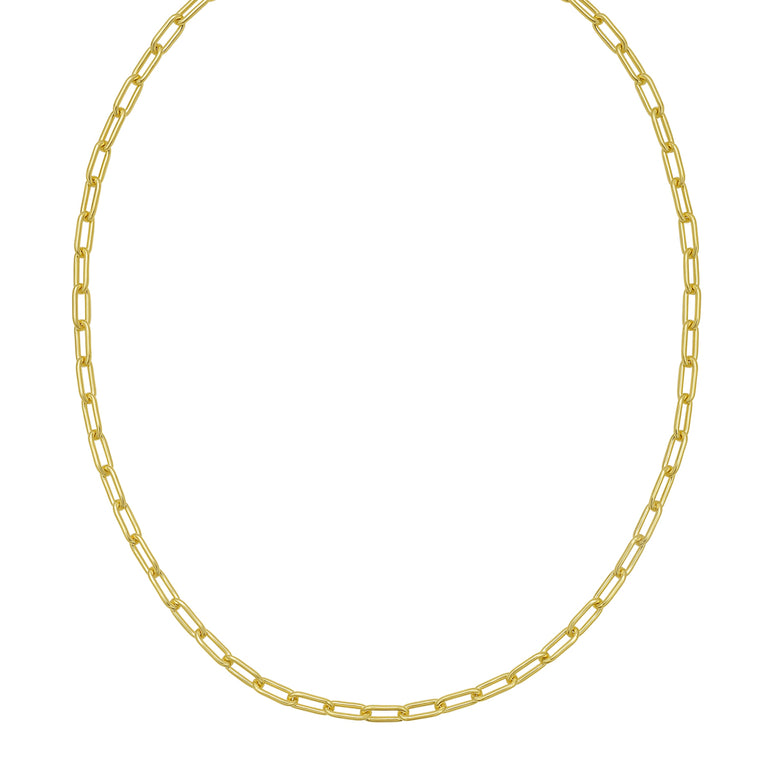 Gold Over Silver 5.2mm Paperclip Chain-Yellow | Lobster
