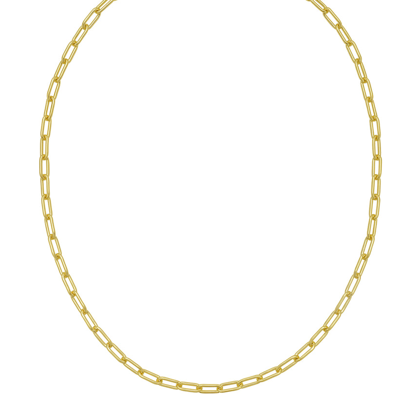 Gold Over Silver 5.2mm Paperclip Chain-Yellow | Lobster