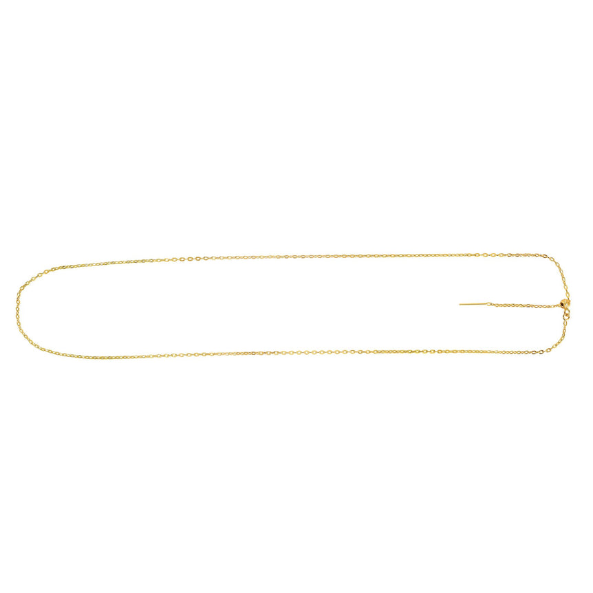 14K Gold 1.7mm Endless Adjustable Flat Cable Chain-Yellow | Draw String