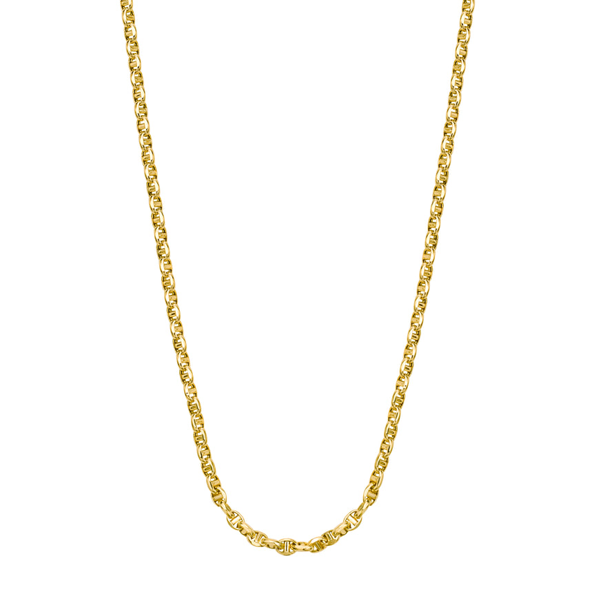14K Gold 3mm Lite Anchor Chain-Yellow | Lobster
