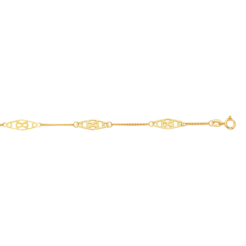 14K Gold Infinity Anklet-Yellow | Spring Ring