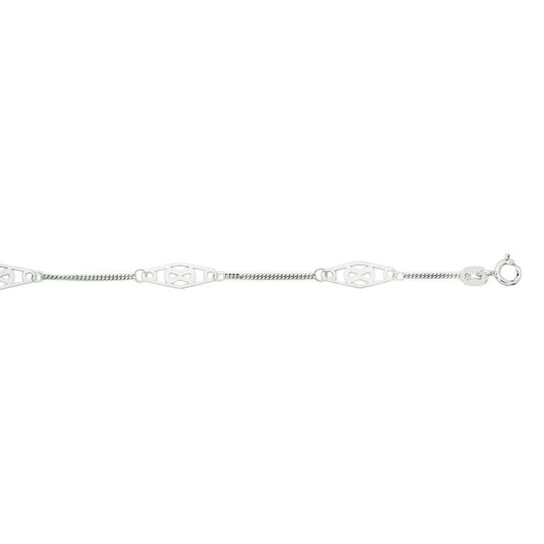 14K Gold Infinity Anklet-White | Spring Ring