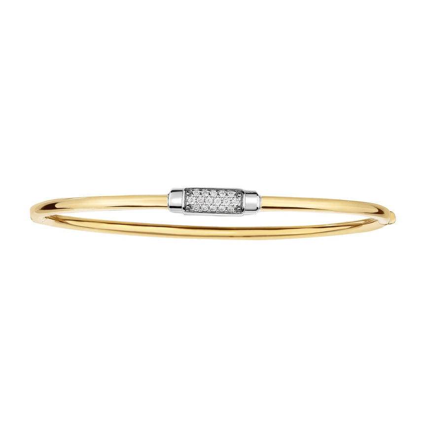 14K Gold .14ct Diamond Heritage Bangle-Two-tone | Box