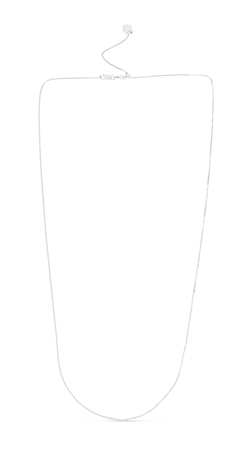 14K Gold 0.68mm Adjustable Box Chain-White | Lobster