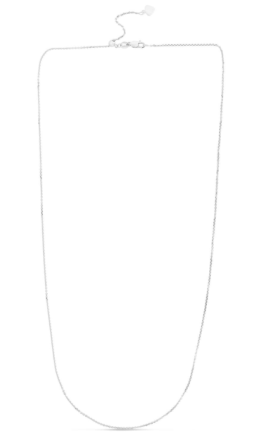 14K Gold 1.1mm Adjustable Cable Chain-White | Lobster
