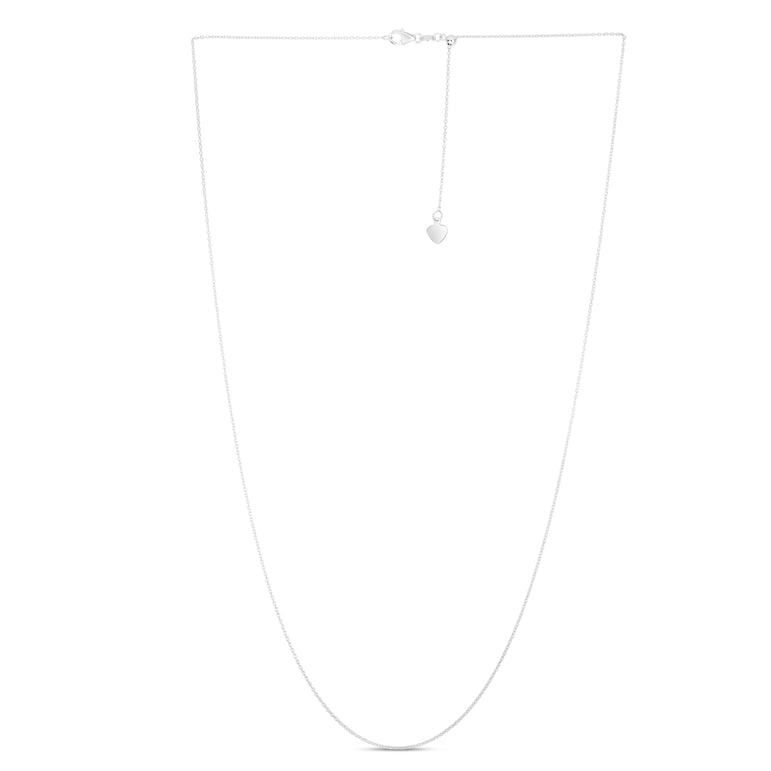 14K Gold 0.97mm Adjustable Cable Chain-White | Pear Shaped Lobster