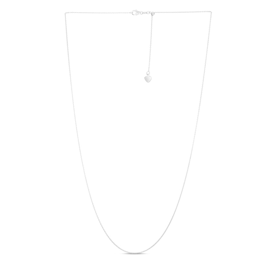 14K Gold 0.97mm Adjustable Cable Chain-White | Pear Shaped Lobster