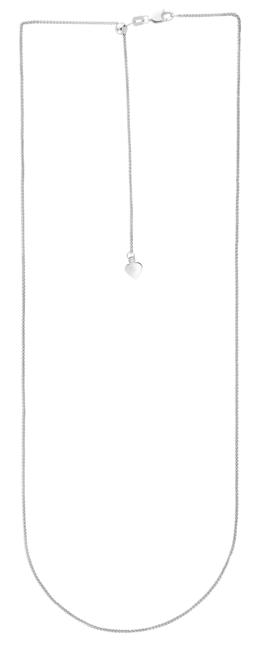 14K Gold 1mm Adjustable Wheat Chain -White | Lobster