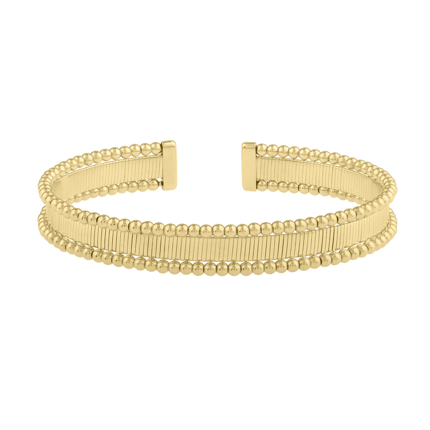 14K Pallina Beaded Bangle -Yellow | Cuff