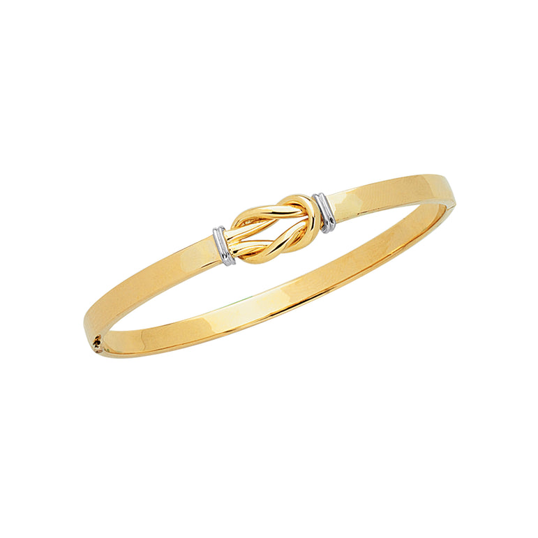 14K Gold Knot Bangle-Two-tone | Box