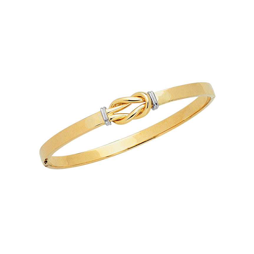 14K Gold Knot Bangle-Two-tone | Box
