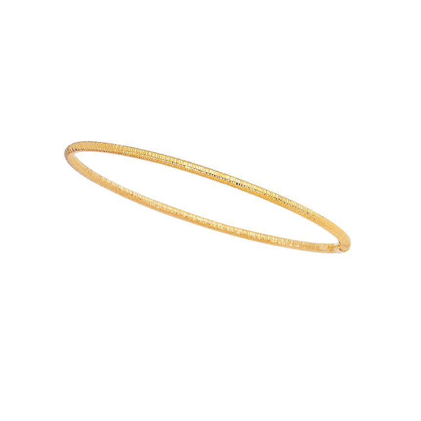 14K Gold Textured Bangle-Yellow