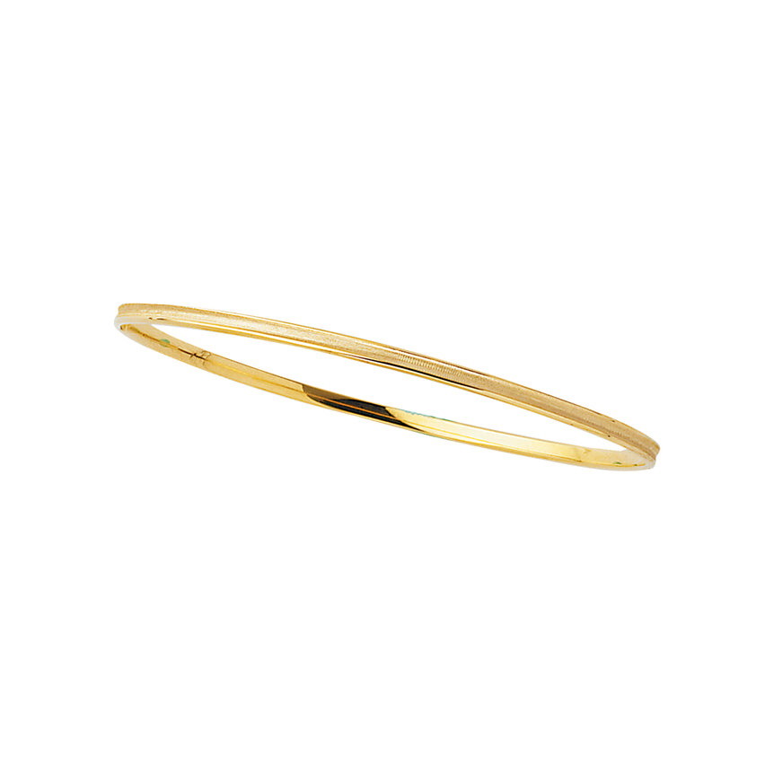 14K Gold Concave Bangle-Yellow