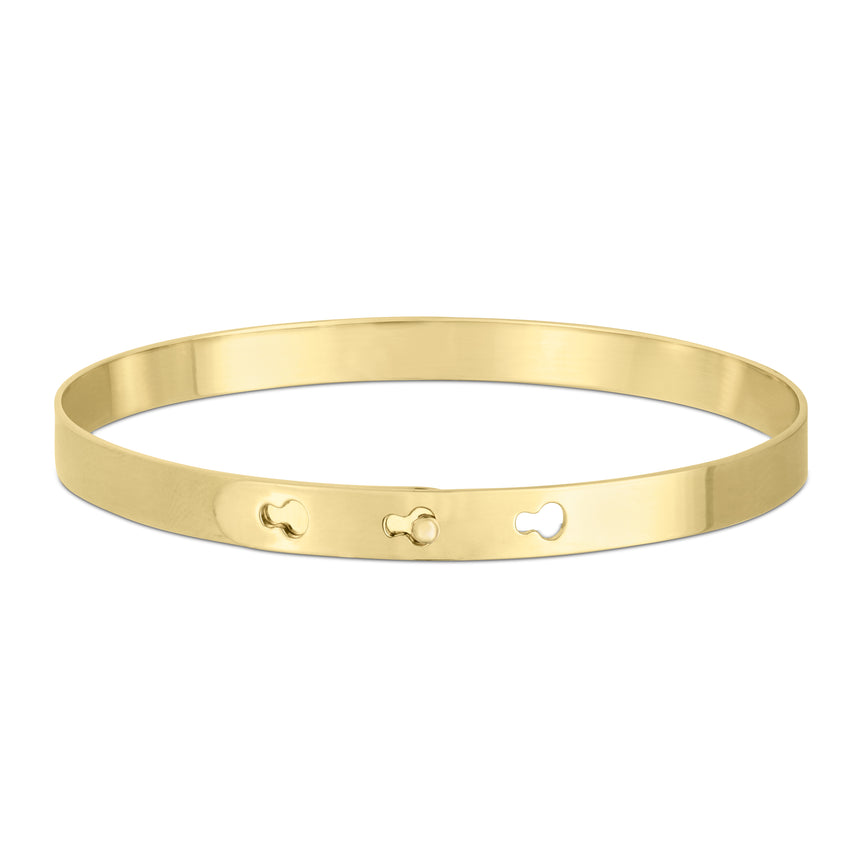 14K Gold Keyhole High Polish Bangle-Yellow | Key Hole