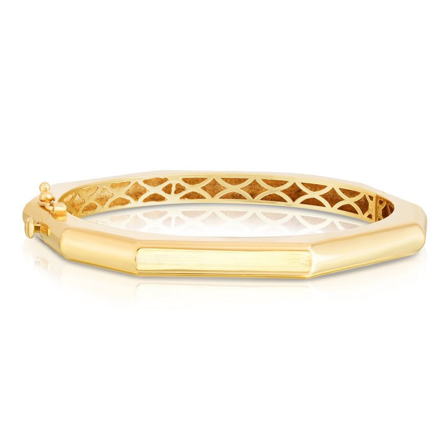 14K Octagon Edge  Bangle-Yellow | Box with Figure 8