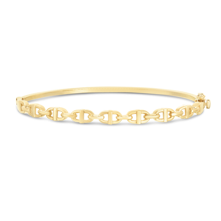 14K Puffed Mariner Bangle-Yellow | Figure 8