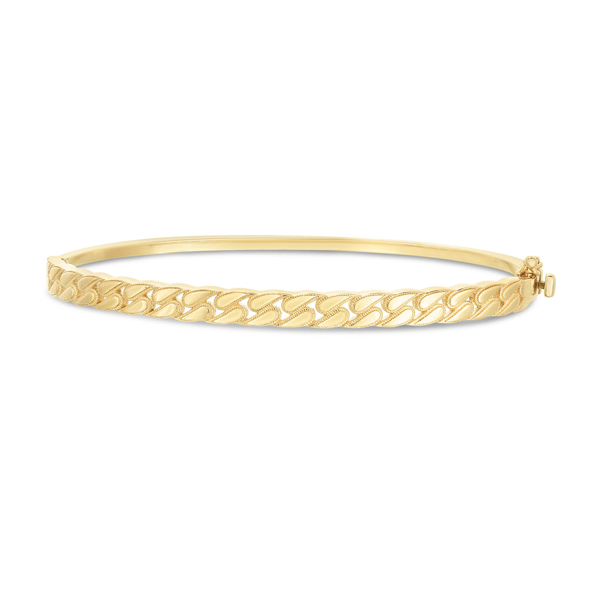 14K Cuban Chain Bangle-Yellow | Figure 8