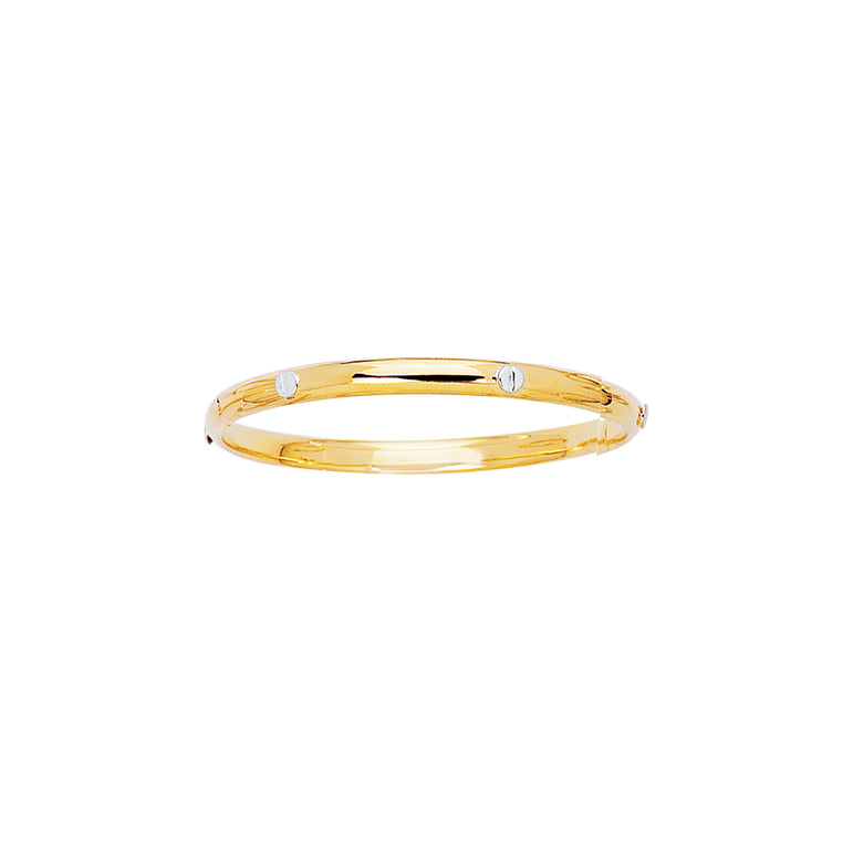 14K Gold Screw Accent Children's Bangle-Yellow | Box