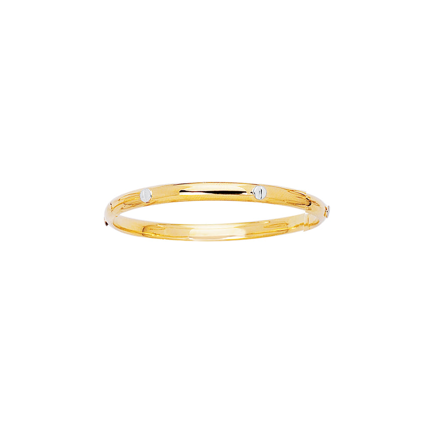 14K Gold Screw Accent Children's Bangle-Yellow | Box