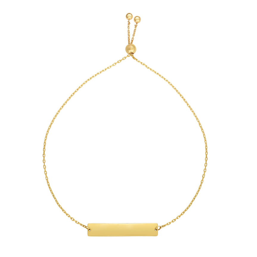 14K Gold ID Friendship Bracelet-Yellow | Draw String