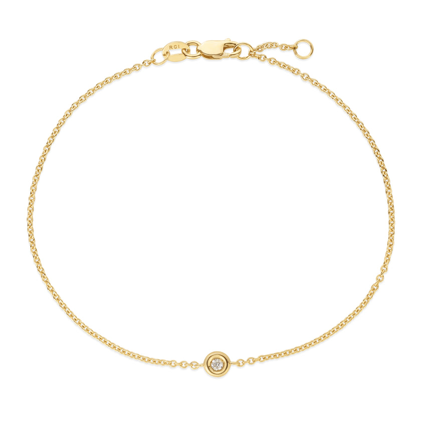 14K Gold Solo Diamond Bracelets-Yellow | Lobster