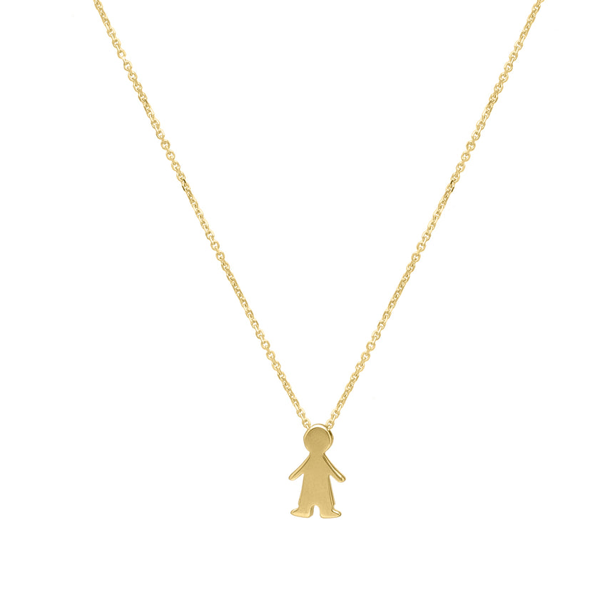 14K Boy Necklace-Yellow | Spring Ring