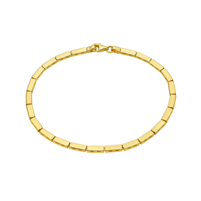 14K Yellow Brick Bracelet-Yellow | Lobster