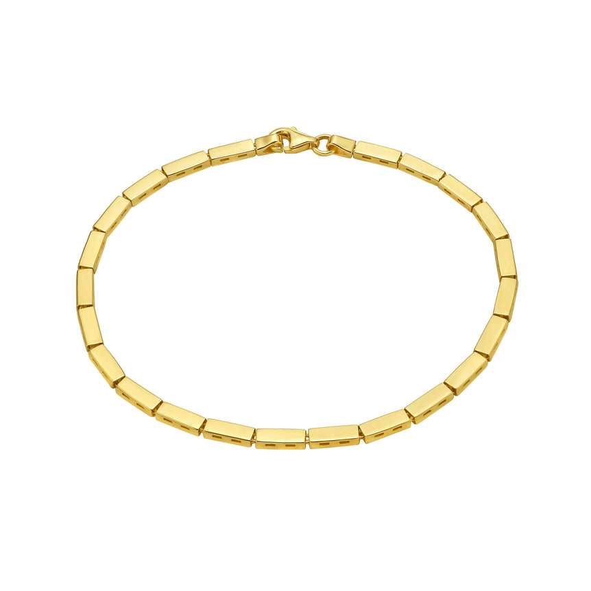 14K Yellow Brick Bracelet-Yellow | Lobster