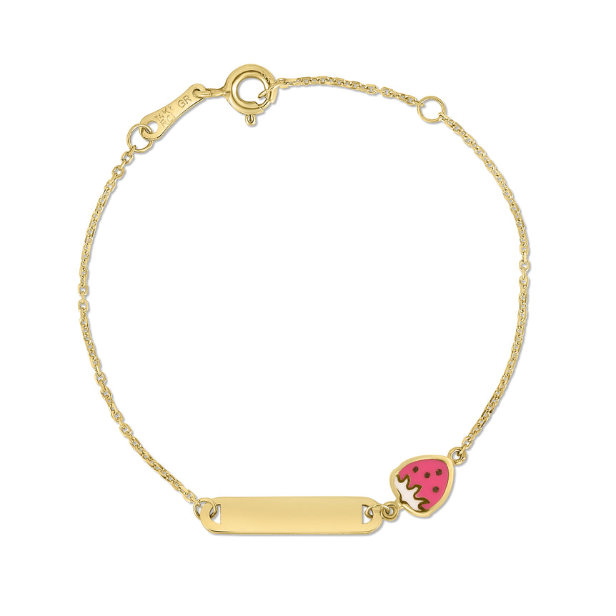 14K Strawberry Children's Bracelet-Yellow | Spring Ring
