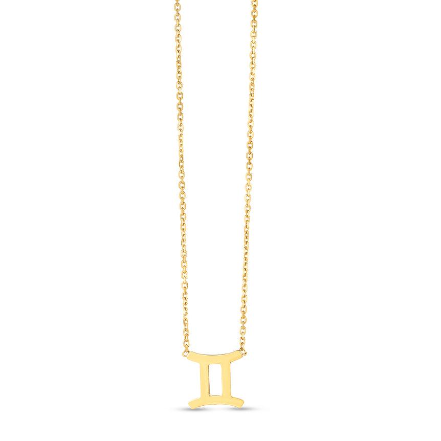 14K Gold Gemini Necklace-Yellow | Spring Ring